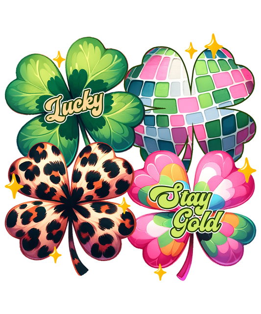 Retro Stay Gold Lucky Saint Patricks Day Design - DTF Ready To Press