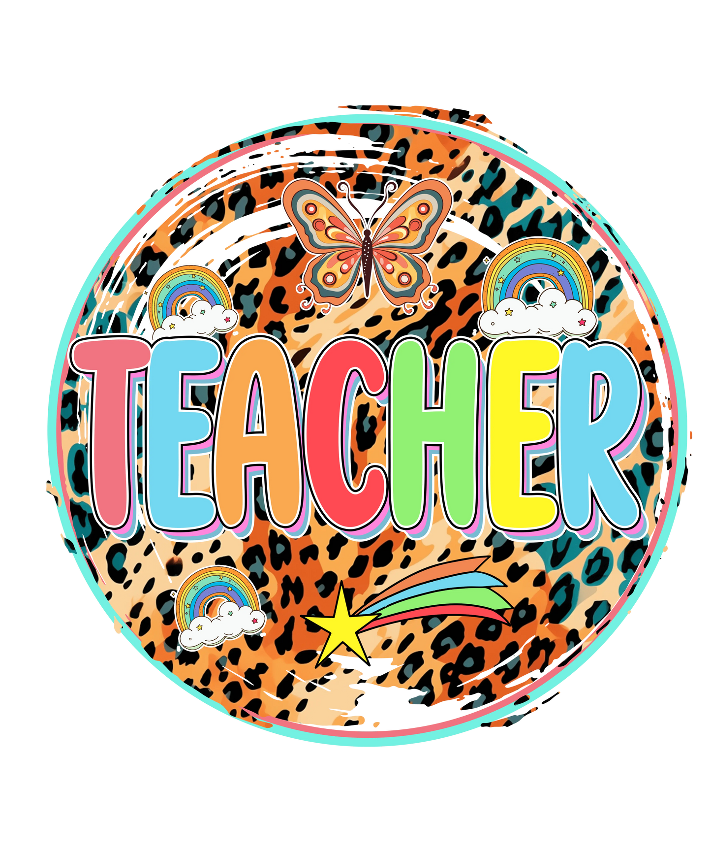 Colorful Teacher Design - DTF Ready To Press