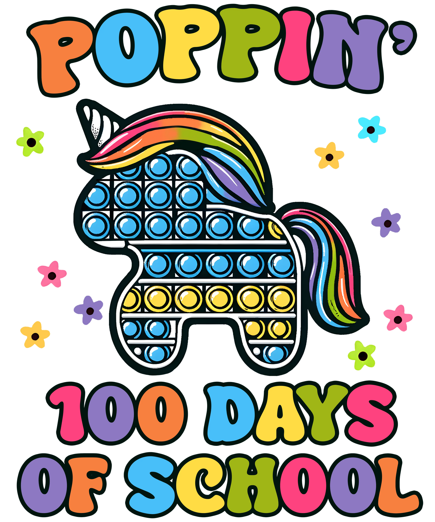 Poppin��� 100 Days of School Design - DTF Ready To Press